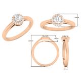 0.35 Carat (ctw) 10K Rose Gold Round Diamond Ladies Bridal Halo Style Engagement Ring 1/3 CT
