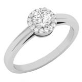 0.35 Carat (ctw) 10K White Gold Round Diamond Ladies Bridal Halo Style Engagement Ring 1/3 CT