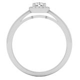0.35 Carat (ctw) 10K White Gold Round Diamond Ladies Bridal Halo Style Engagement Ring 1/3 CT