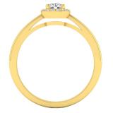 0.35 Carat (ctw) 14K Yellow Gold Round Diamond Ladies Bridal Halo Style Engagement Ring 1/3 CT