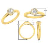 0.35 Carat (ctw) 14K Yellow Gold Round Diamond Ladies Bridal Halo Style Engagement Ring 1/3 CT