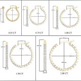 0.45 Carat (ctw) 14K Yellow Gold Round White Diamond Fine In And Out Hoop Earrings 1/2 CT
