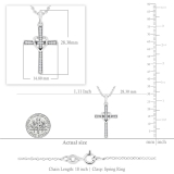 Round White Diamond Heart Shaped Religious Cross Pendant with 18 Inch Silver Chain for Women (0.20 ctw Color I-J Clarity I2-I3) in 10K White Gold