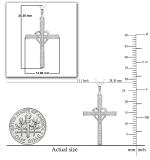 Round White Diamond Heart Shaped Religious Cross Pendant with 18 Inch Gold Chain for Women (0.20 ctw, Color I-J, Clarity I1-I2) in 14K White Gold