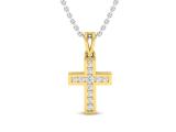 0.25 Carat (ctw) 18K Yellow Gold Round Diamond Religious Cross Pendant 1/4 CT (Chain Included)