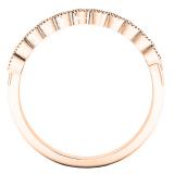 0.11 Carat (ctw) 10K Rose Gold Round Diamond Ladies Wedding Anniversary Milgrain Stackable Band