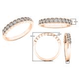 0.11 Carat (ctw) 10K Rose Gold Round Diamond Ladies Wedding Anniversary Milgrain Stackable Band
