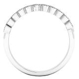0.11 Carat (ctw) 10K White Gold Round Diamond Ladies Wedding Anniversary Milgrain Stackable Band