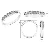 0.11 Carat (ctw) 10K White Gold Round Diamond Ladies Wedding Anniversary Milgrain Stackable Band