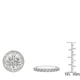 0.11 Carat (ctw) 10K White Gold Round Diamond Ladies Wedding Anniversary Milgrain Stackable Band