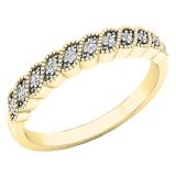 0.11 Carat (ctw) 10K Yellow Gold Round Diamond Ladies Wedding Anniversary Milgrain Stackable Band