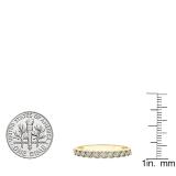 0.11 Carat (ctw) 10K Yellow Gold Round Diamond Ladies Wedding Anniversary Milgrain Stackable Band