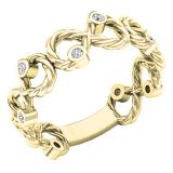 0.13 Carat (ctw) 18K Yellow Gold Round Cut White Diamond Ladies Infinity Right Hand Band