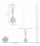 1.65 Carat (ctw) 10K White Gold Round White Diamond Ladies Dangling Drop Earrings