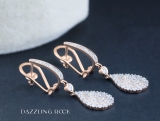 1.65 Carat (ctw) 14K Rose Gold Round White Diamond Ladies Dangling Drop Earrings