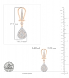 1.65 Carat (ctw) 14K Rose Gold Round White Diamond Ladies Dangling Drop Earrings