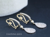1.65 Carat (ctw) 14K Yellow Gold Round White Diamond Ladies Dangling Drop Earrings