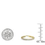 0.85 Carat (ctw) 18K Yellow Gold Round White Diamond Eternity Stackable Anniversary Wedding Band