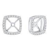 0.30 Carat (Ctw) 14K White Gold Round White Diamond Removable Jackets For Stud Earrings 1/3 CT