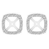 0.30 Carat (Ctw) 14K White Gold Round White Diamond Removable Jackets For Stud Earrings 1/3 CT