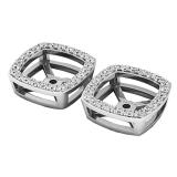 0.30 Carat (Ctw) 14K White Gold Round White Diamond Removable Jackets For Stud Earrings 1/3 CT