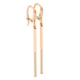 0.25 Carat (ctw) 10K Rose Gold Round Cut White Diamond Ladies Line Dangling Earrings 1/4 CT