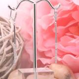 0.25 Carat (ctw) 10K White Gold Round Cut White Diamond Ladies Line Dangling Earrings 1/4 CT