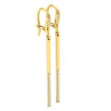 0.25 Carat (ctw) 10K Yellow Gold Round Cut White Diamond Ladies Line Dangling Earrings 1/4 CT