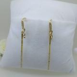 0.25 Carat (ctw) 10K Yellow Gold Round Cut White Diamond Ladies Line Dangling Earrings 1/4 CT