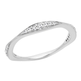 0.20 Carat (ctw) 10K White Gold Round Cut White Diamond Ladies Anniversary Wedding Band 1/5 CT