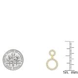 0.70 Carat (ctw) 18K Yellow Gold Round Diamond Ladies Double Circle Dangling Drop Earrings 3/4 CT