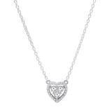 0.35 Carat (Ctw) 10K White Gold White Diamond Ladies Heart Pendant 1/3 CT (Silver Chain Included)