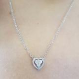 0.35 Carat (Ctw) 10K White Gold White Diamond Ladies Heart Pendant 1/3 CT (Silver Chain Included)