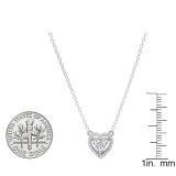 0.35 Carat (Ctw) 10K White Gold White Diamond Ladies Heart Pendant 1/3 CT (Silver Chain Included)