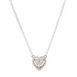 0.35 Carat (Ctw) 10K Yellow Gold White Diamond Ladies Heart Pendant 1/3 CT (Silver Chain Included)