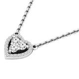 0.35 Carat (Ctw) 14K White Gold White Diamond Ladies Heart Pendant 1/3 CT (Silver Chain Included)