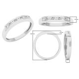 0.12 Carat (ctw) 10K White Gold Princess & Round Diamond Ladies Anniversary Wedding Stackable Band