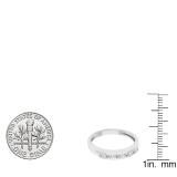 0.12 Carat (ctw) 10K White Gold Princess & Round Diamond Ladies Anniversary Wedding Stackable Band
