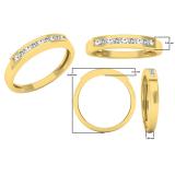 0.12 Carat (ctw) 14K Yellow Gold Princess & Round Diamond Ladies Anniversary Wedding Stackable Band