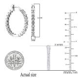 0.06 Carat (ctw) Sterling Silver Round Cut White Diamond Ladies Huggies Hoop Earrings