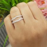 1.60 Carat (ctw) 14K White Gold Round White Cubic Zirconia Ladies Wedding Enhancer Double Ring