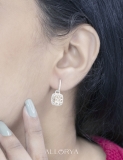 4.50 ctw Cushion & Round Cubic Zirconia Drop Earrings, 925 Sterling Silver