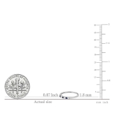 10K White Gold Round Blue Sapphire And White Diamond 7 Stone Bridal Anniversary Wedding Band