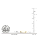 10K Yellow Gold Round Blue Sapphire And White Diamond 7 Stone Bridal Anniversary Wedding Band