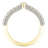 0.15 Carat (ctw) 10K Yellow Gold Round Cut White Diamond Ladies Anniversary Stackable Wedding Band