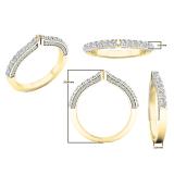 0.15 Carat (ctw) 10K Yellow Gold Round Cut White Diamond Ladies Anniversary Stackable Wedding Band