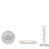 0.15 Carat (ctw) 10K Yellow Gold Round Cut White Diamond Ladies Anniversary Stackable Wedding Band