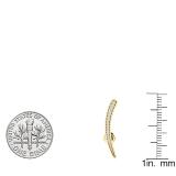 0.15 Carat (Ctw) 14K Yellow Gold Round Cut White Diamond Ladies Crawler Climber Earrings