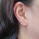 0.15 Carat (Ctw) 14K Yellow Gold Round Cut White Diamond Ladies Crawler Climber Earrings