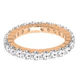 1.70 Carat (ctw) 10K Rose Gold Round White Cubic Zirconia CZ Eternity Wedding Stackable Band